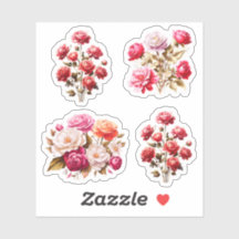 Floral Wedding Flowers Vinyl Stickers