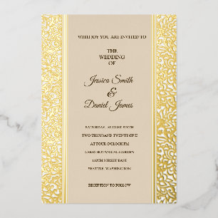 Floral Wedding Foil Invitation