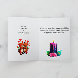 Floral Wedding Frame Relief With Bride And Groom Card