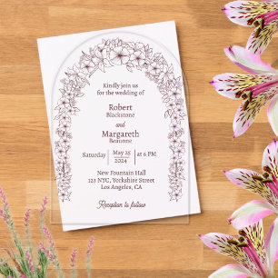 Floral Wedding Gate Arch Wedding Acrylic Invitations