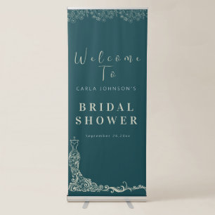 Floral wedding gown bridal shower  retractable banner