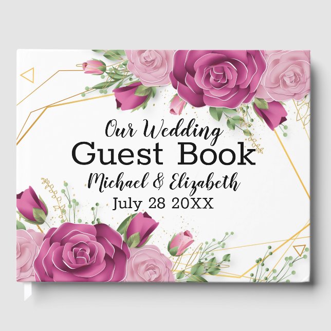 Floral Wedding  Guest Book (Front)