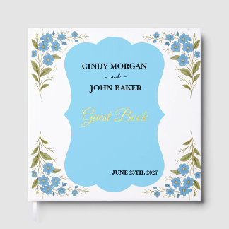 Floral Wedding Guest Book - Forget Me Not