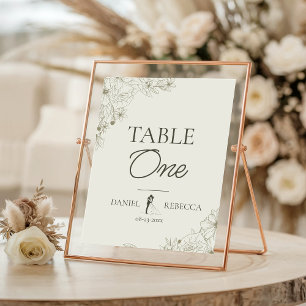 Floral Wedding Head Table Sign Card