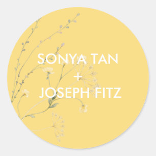 Floral Wedding Invitat Envelope Square  Classic Ro Round Sticker