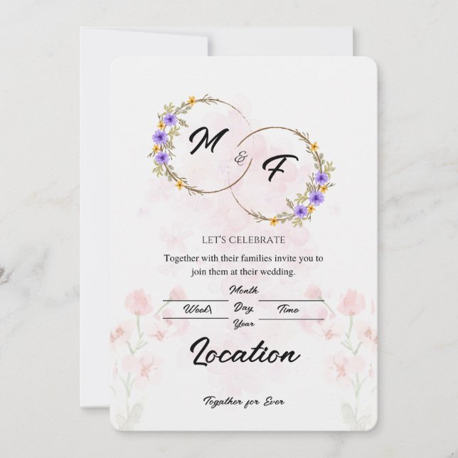 Floral Wedding Invitation (Front)