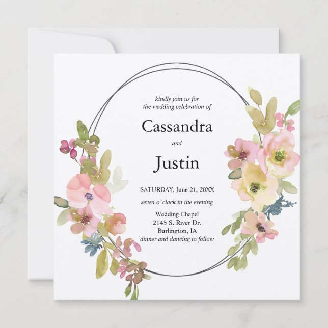 Floral Wedding Invitation (Front)