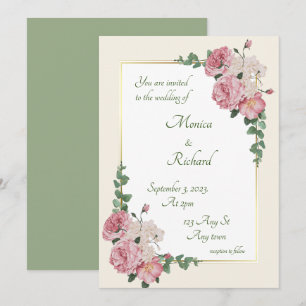 Floral wedding invitation