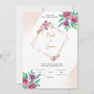 Floral wedding Invitation