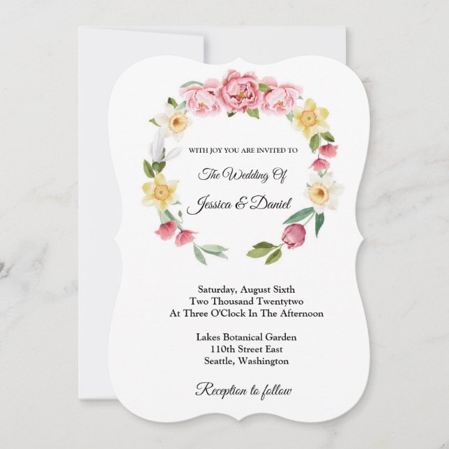Floral Wedding Invitation (Front)