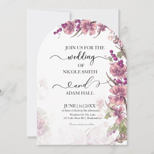 Floral Wedding Invitation (Front)