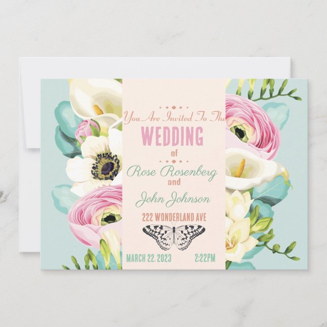 Floral Wedding Invitation (Front)