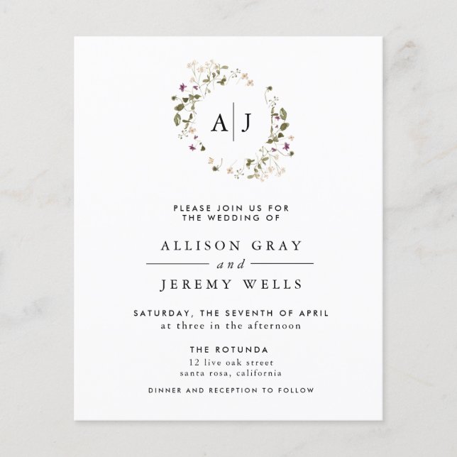 Floral Wedding Invitation (Front)