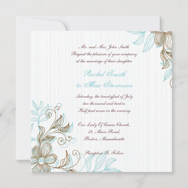 Floral Wedding Invitation (Front)