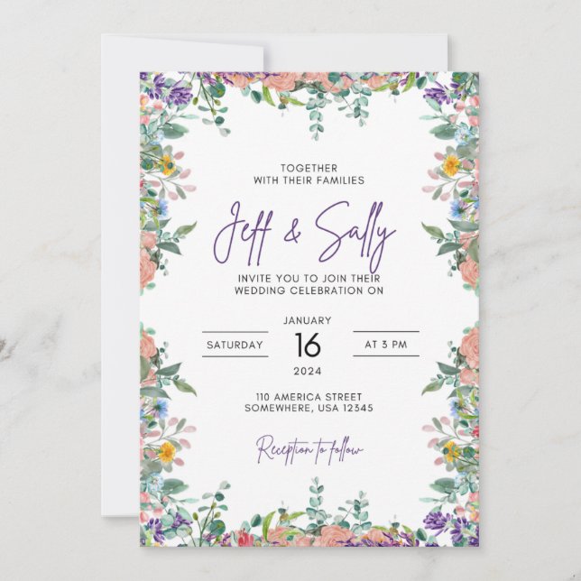 Floral Wedding Invitation (Front)