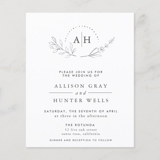 Floral Wedding Invitation (Front)
