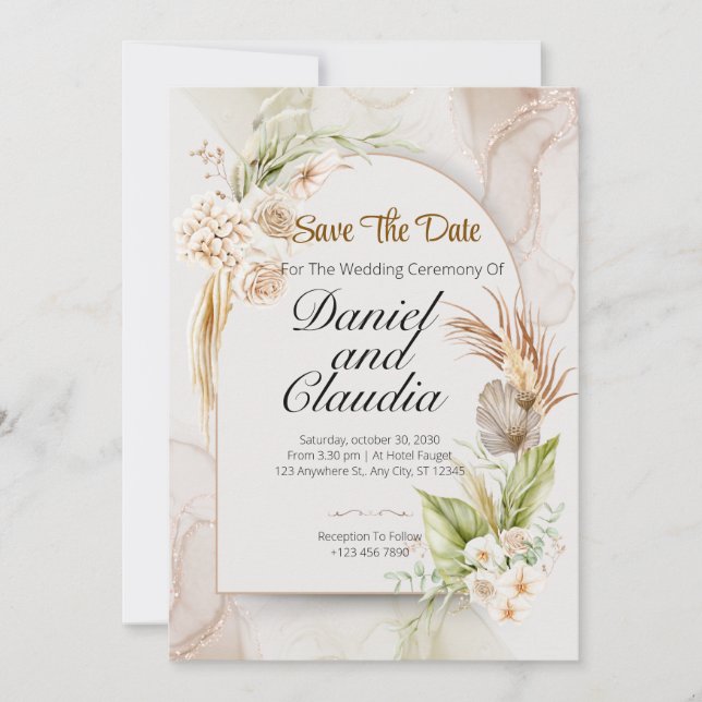 Floral Wedding Invitation (Front)