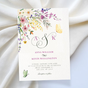 Floral wedding invitation