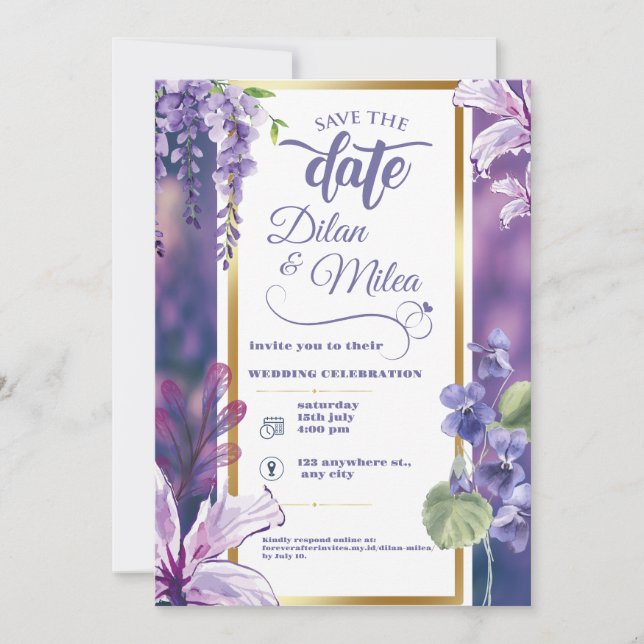  Floral Wedding Invitation (Front)