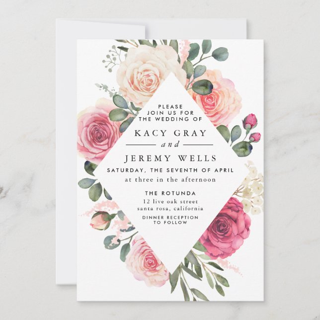 Floral Wedding Invitation (Front)