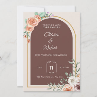 Floral wedding invitation