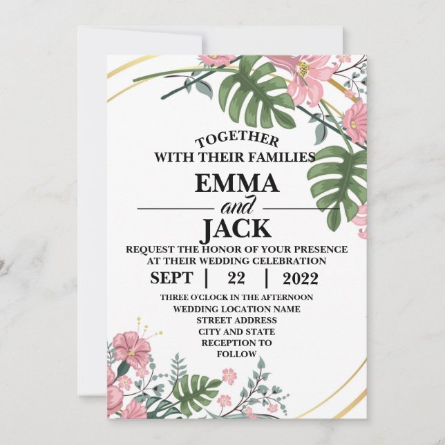 Floral Wedding Invitation (Front)
