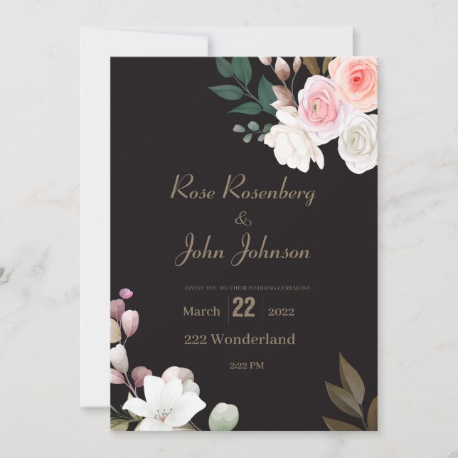 Floral Wedding Invitation (Front)