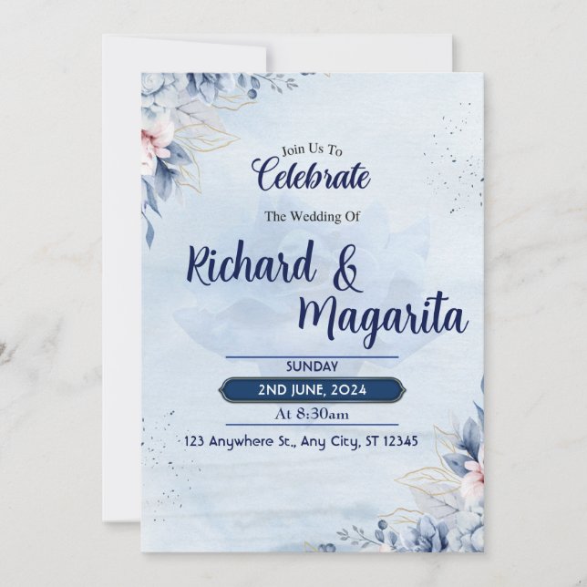 Floral Wedding invitation  (Front)