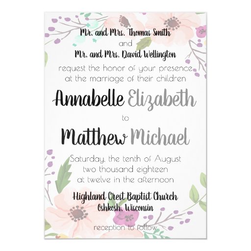 Image of Floral Wedding Invitation