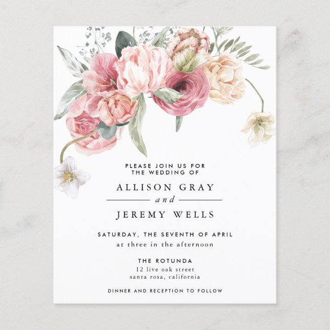 Floral Wedding Invitation | Annabeth (Front)