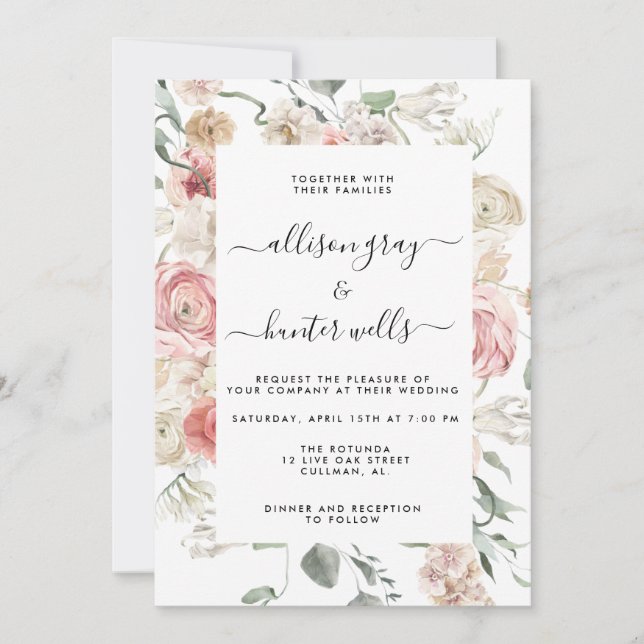 Floral Wedding Invitation | Annabeth (Front)