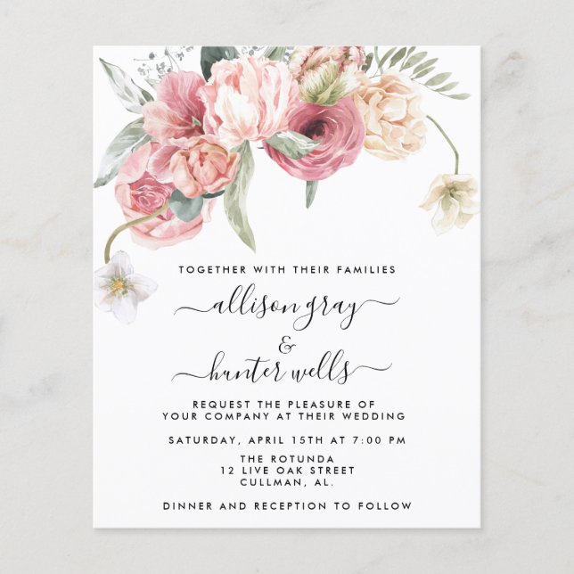 Floral Wedding Invitation | Annabeth (Front)