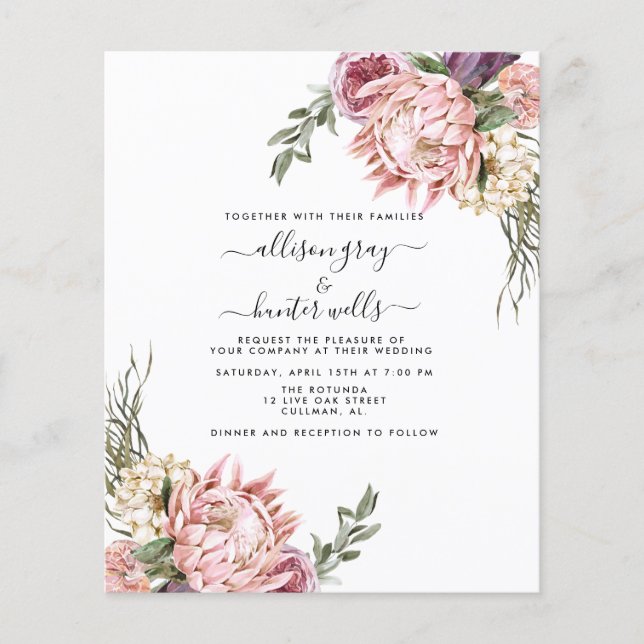Floral Wedding Invitation | Aubrey  (Front)