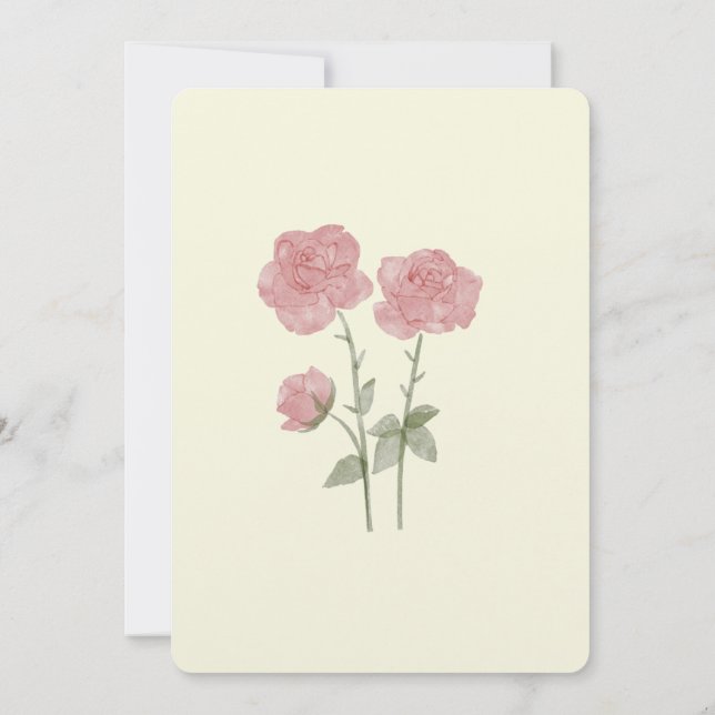 floral wedding invitation card  (Back)