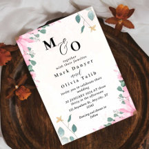 Floral Wedding Invitation Custom Rose Design Card