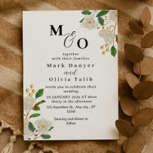 Floral Wedding Invitation Custom Rose Design Card