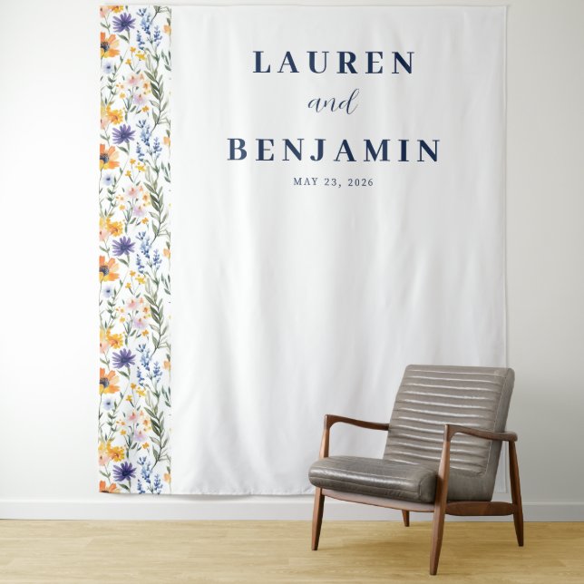 Floral Wedding Invitation Design Tapestry (In Situ)