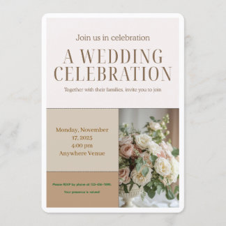 Floral Wedding Invitation-Elegant Botanical Design Invitation
