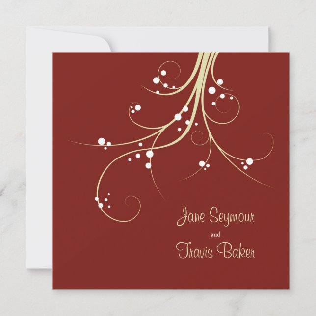 Floral Wedding Invitation - Elegant & Simple (Front)