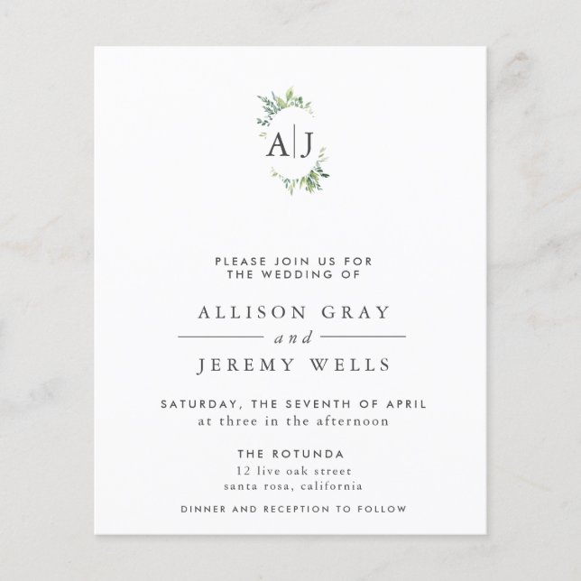 Floral Wedding Invitation Flyer (Front)