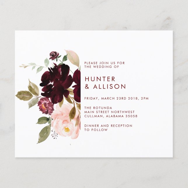 Floral Wedding Invitation Flyer (Front)