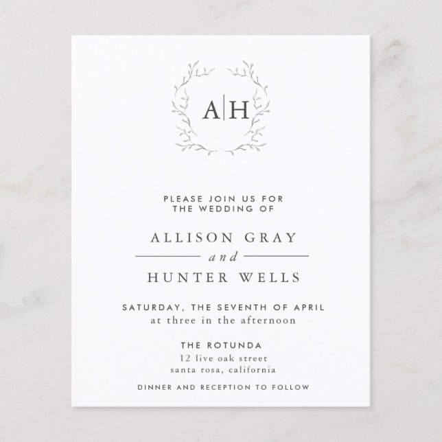 Floral Wedding Invitation Flyer (Front)