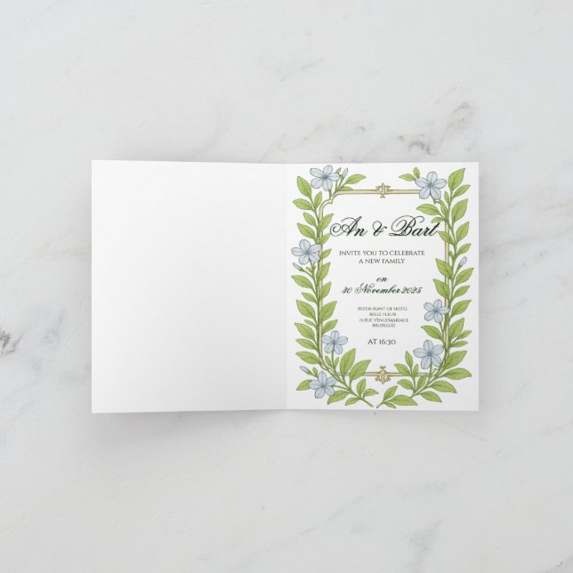 Floral Wedding invitation for seniors (Inside)
