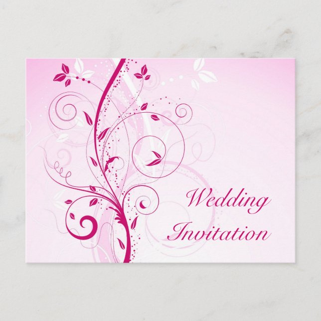 Floral Wedding Invitation Postcard (Front)