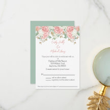 Floral wedding invitation RSVP card