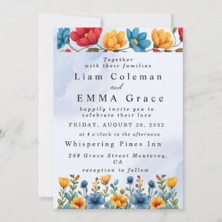 Floral, Wedding Invitation, Rustic Garden, Elegant Invitation