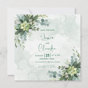 Floral wedding invitation Save The Date