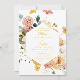 Floral Wedding Invitation   Sutton
