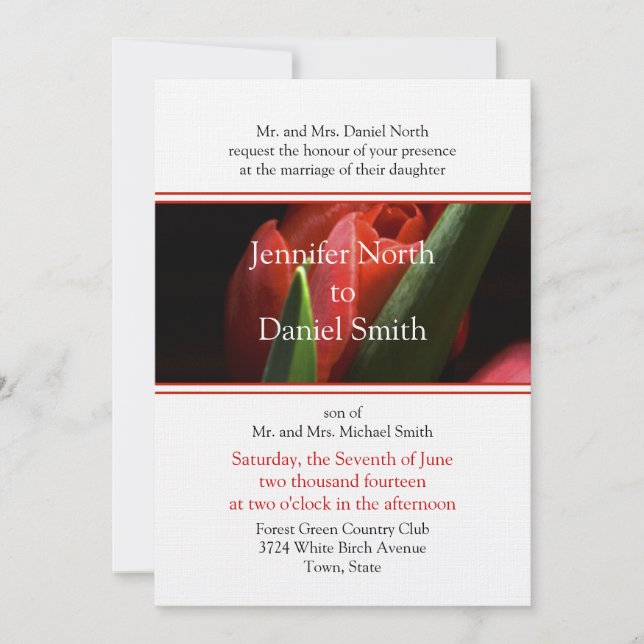 Floral Wedding Invitation Template (Front)