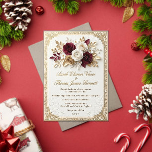 Floral Wedding Invitation Template Rustic Boho